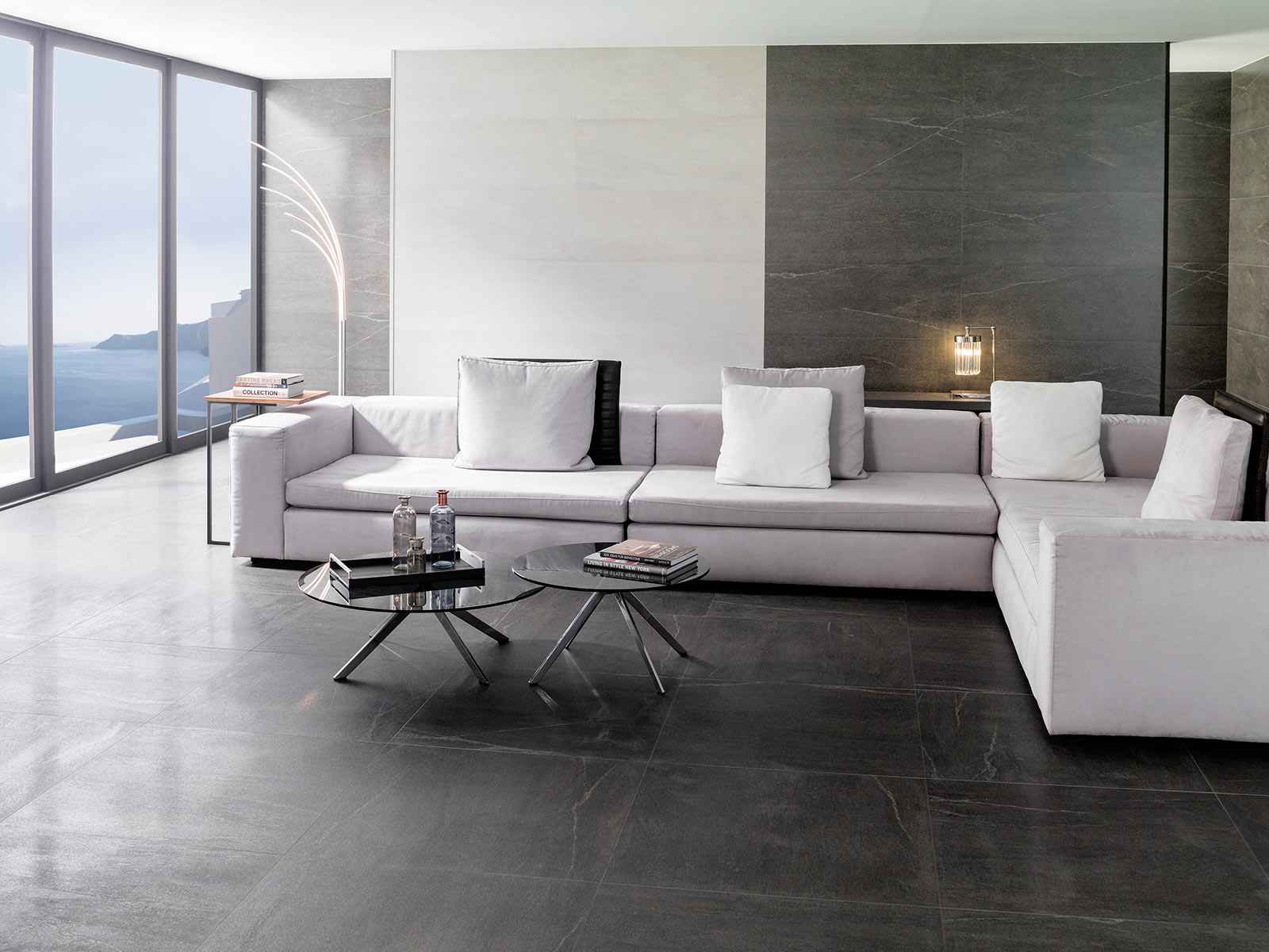 Black Floor Tiles Designs For Living Room